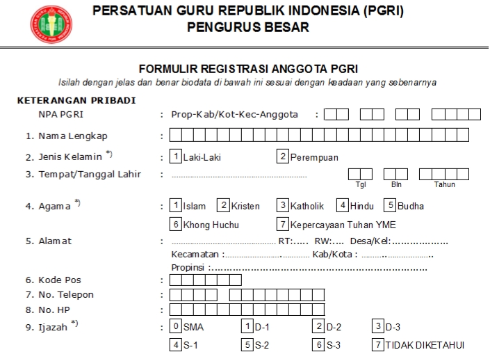 Pendaftaran PGRI Manggarai Timur - Persatuan Guru Republik Indonesia Cabang Manggarai Timur